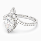 Oval Tiara Accent Side Stone in 18K White Gold top angle