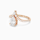 Pear Tiara Accent Side Stone in 14K Rose Gold top angle