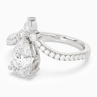 Pear Tiara Accent Side Stone in 14K White Gold top angle