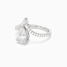 Pear Tiara Accent Side Stone in Platinum top angle