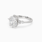 Pear Composite Floral Side Stone in 14K White Gold top angle