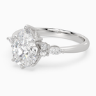 Pear Composite Floral Side Stone in 14K White Gold top angle