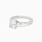 Cushion Celestia Side Stone in Platinum top angle