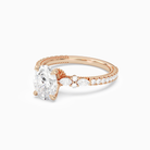 Oval Celestia Side Stone in 14K Rose Gold top angle