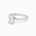 Oval Celestia Side Stone in 14K White Gold top angle