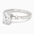 Oval Celestia Side Stone in Platinum top angle