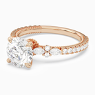 Round Celestia Side Stone in 14K Rose Gold top angle