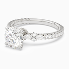 Round Celestia Side Stone in Platinum top angle