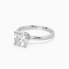Cushion Petite Classic Solitaire in 14K White Gold top angle