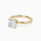 Cushion Petite Classic Solitaire in 18K Yellow Gold top angle
