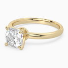 Cushion Petite Classic Solitaire in 18K Yellow Gold top angle