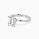 Emerald Petite Classic Solitaire in 14K White Gold top angle