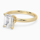 Emerald Petite Classic Solitaire in 14K Yellow Gold top angle