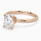 Oval Petite Classic Solitaire in 14K Rose Gold top angle