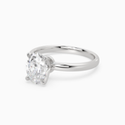Oval Petite Classic Solitaire in 14K White Gold top angle