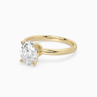 Oval Petite Classic Solitaire in 18K Yellow Gold top angle