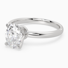 Oval Petite Classic Solitaire in Platinum top angle