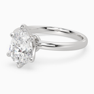 Pear Petite Classic Solitaire in 14K White Gold top angle