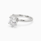 Pear Petite Classic Solitaire in 18K White Gold top angle