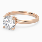 Round Petite Classic Solitaire in 14K Rose Gold top angle
