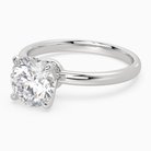 Round Petite Classic Solitaire in Platinum top angle