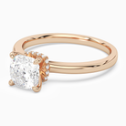 Cushion Hidden Halo Crown Clean in 14K Rose Gold top angle