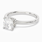 Cushion Hidden Halo Crown Clean in 14K White Gold top angle