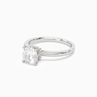 Cushion Hidden Halo Crown Clean in Platinum top angle