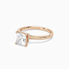 Princess Hidden Halo Crown Clean in 14K Rose Gold top angle