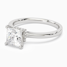 Princess Hidden Halo Crown Clean in 18K White Gold top angle