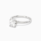 Round Hidden Halo Crown Clean in 18K White Gold top angle