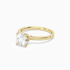 Round Hidden Halo Crown Clean in 18K Yellow Gold top angle