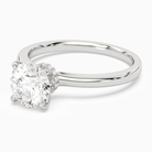 Round Hidden Halo Crown Clean in Platinum top angle