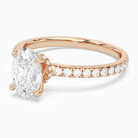 Oval Hidden Halo Crown Pavé in 14K Rose Gold top angle