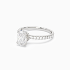 Oval Hidden Halo Crown Pavé in 18K White Gold top angle