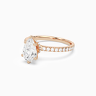 Pear Hidden Halo Crown Pavé in 14K Rose Gold top angle