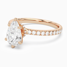Pear Hidden Halo Crown Pavé in 14K Rose Gold top angle