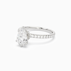 Pear Hidden Halo Crown Pavé in 18K White Gold top angle