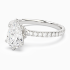 Pear Hidden Halo Crown Pavé in Platinum top angle