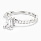 Emerald Hidden Halo Crown Petite Pavé in Platinum top angle