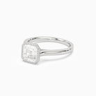 Asscher Milgrain Bezel Solitaire in 14K White Gold top angle