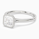 Asscher Milgrain Bezel Solitaire in 14K White Gold top angle