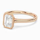 Emerald Milgrain Bezel Solitaire in 14K Rose Gold top angle