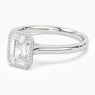 Emerald Milgrain Bezel Solitaire in Platinum top angle