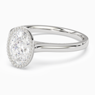 Oval Milgrain Bezel Solitaire in 18K White Gold top angle