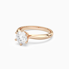 Round Classic Knife-Edge Solitaire in 14K Rose Gold top angle