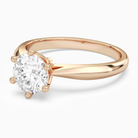 Round Classic Knife-Edge Solitaire in 14K Rose Gold top angle