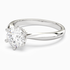 Round Classic Knife-Edge Solitaire in 14K White Gold top angle
