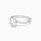Round Classic Knife-Edge Solitaire in 18K White Gold top angle