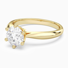 Round Classic Knife-Edge Solitaire in 18K Yellow Gold top angle